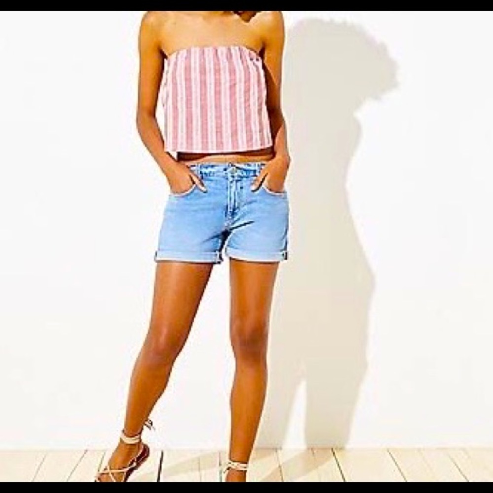 LOFT Beach Striped Strapless Top